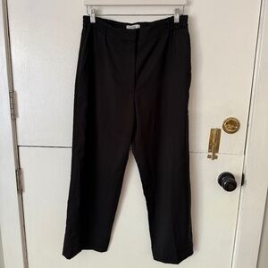COS relaxed straight leg black pants with elasticated waist; size EUR 38